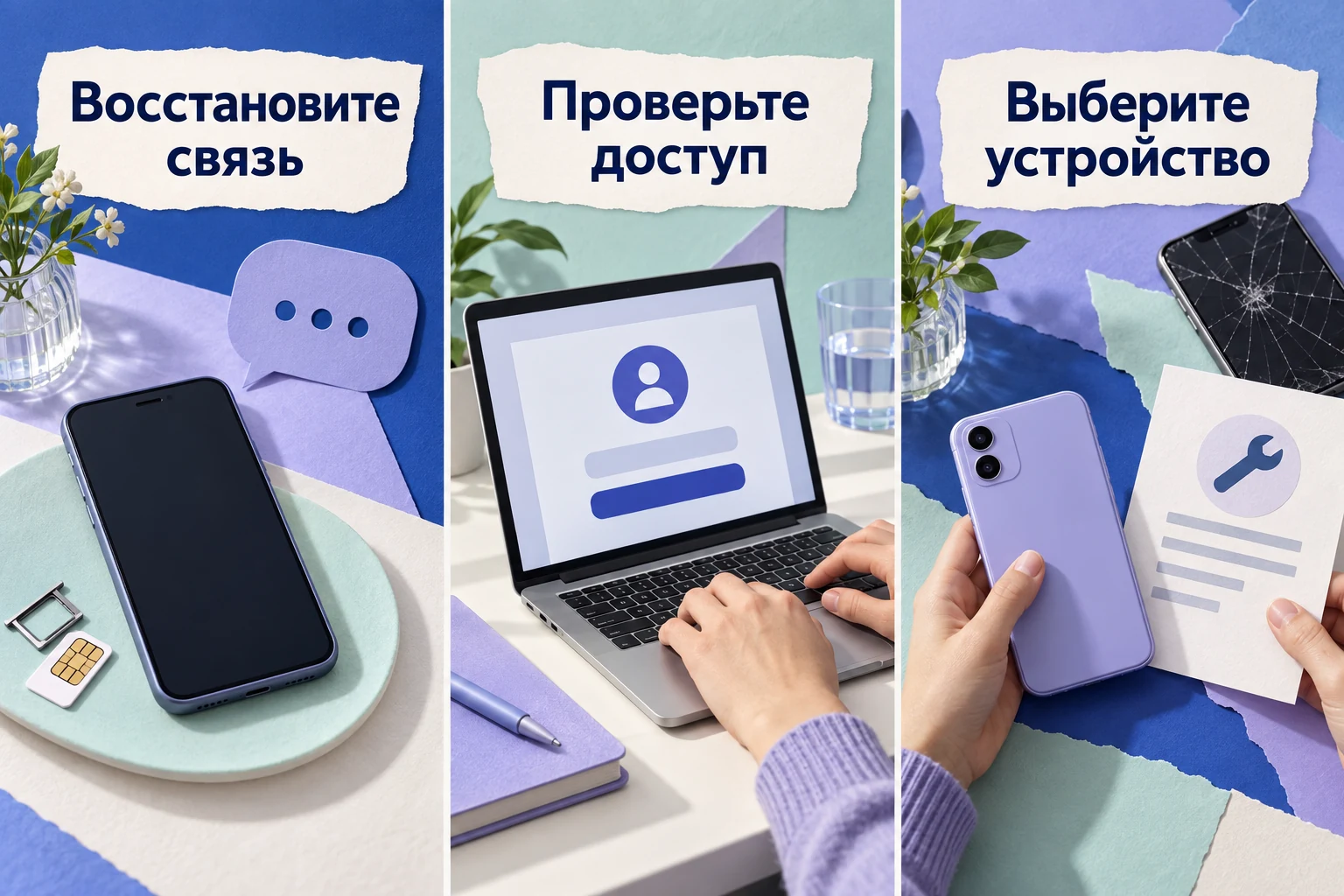 Три последовательных действия: восстановить связь, проверить доступ и выбрать устройство